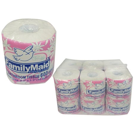 FAMILYMAID Familymaid  10.6 x 8.4 cm; Core 4.5 cm 2 Poly Bath Tissue; 500 Sheet - Pack of 48 12200